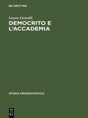 cover image of Democrito e l'Accademia